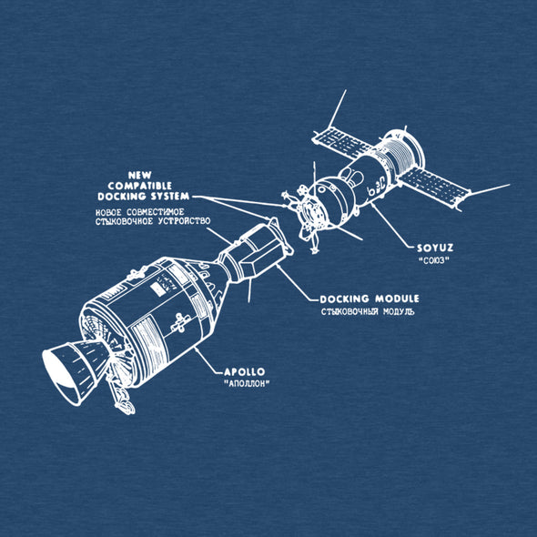 Apollo-Soyuz Rocket, Space Flight - Men's Cotton Tee