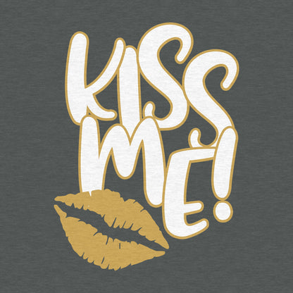 Kiss Me, Gold Lipstick Kiss, NYE - Women's Relaxed Cotton Tee