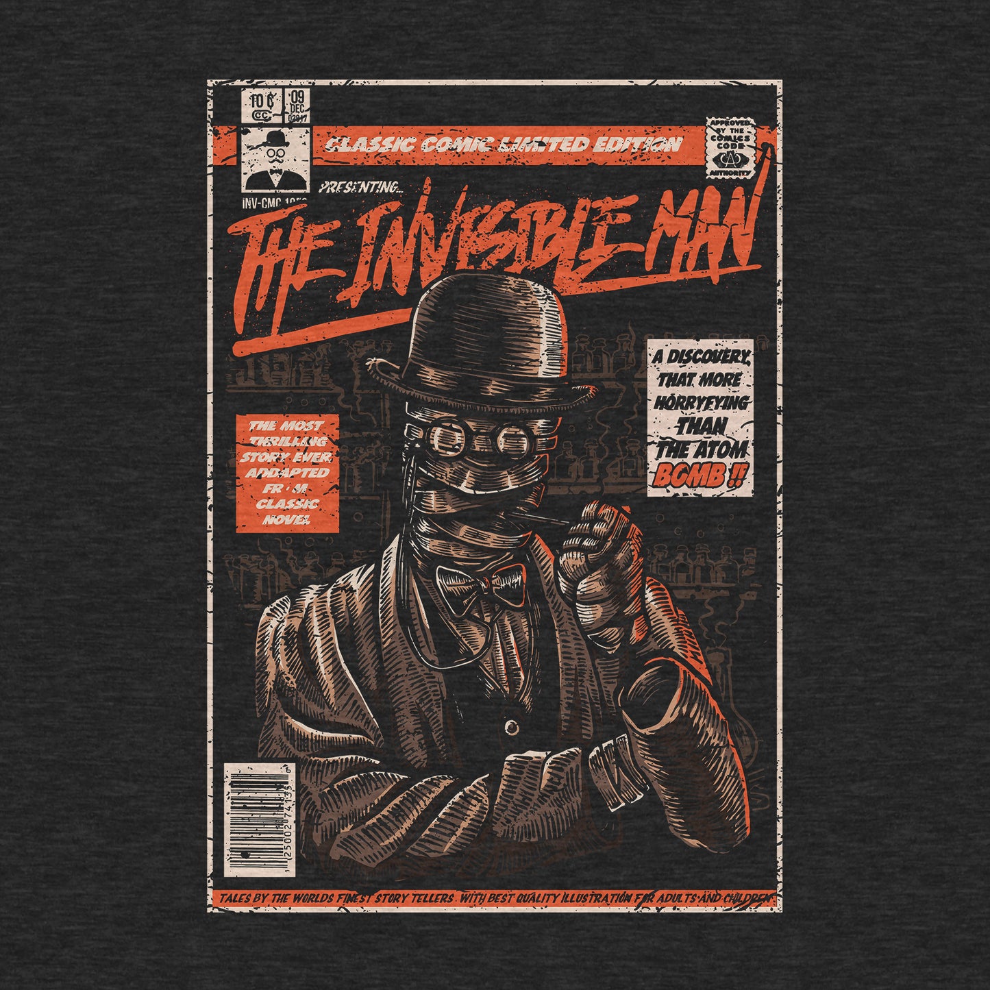 The Invisible Man, Comic Book, Sci-fi - Adult Unisex Jersey Crew Tee