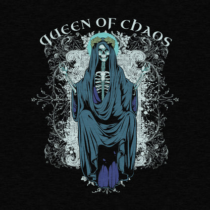 Queen of Chaos, Goth, Skeleton - Adult Unisex Jersey Crew Tee