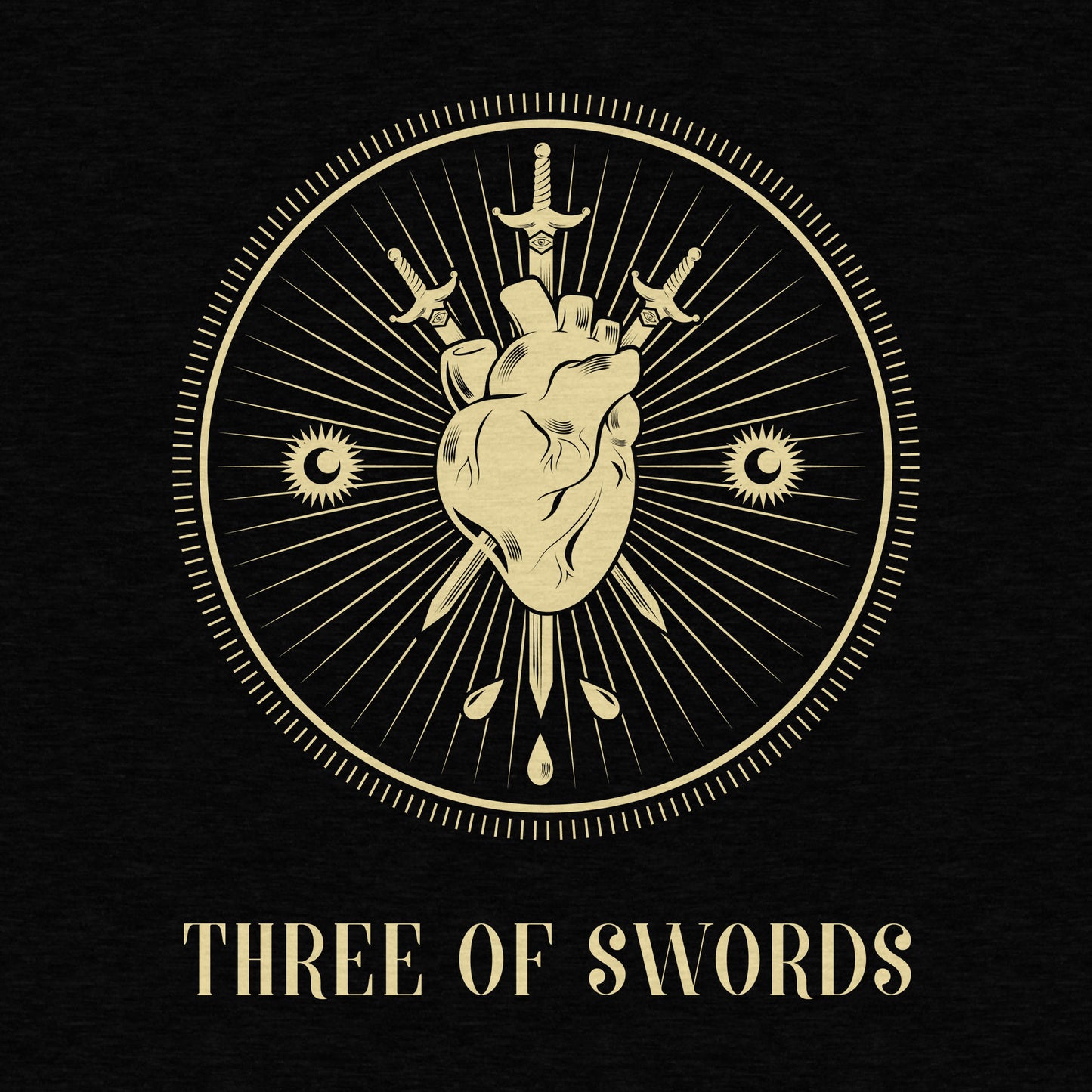 Three of Swords Heart Tarot - Adult Unisex Jersey Crew Tee