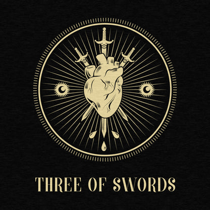 Three of Swords Heart Tarot - Adult Unisex Jersey Crew Tee