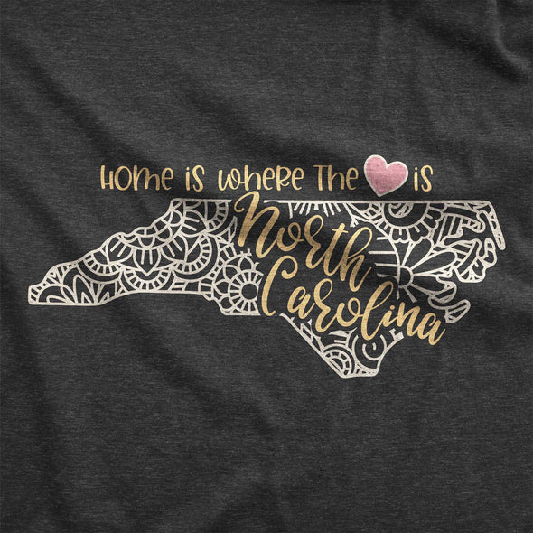 North Carolina: Home is Where the Heart Is - Adult Unisex Jersey Crew Tee