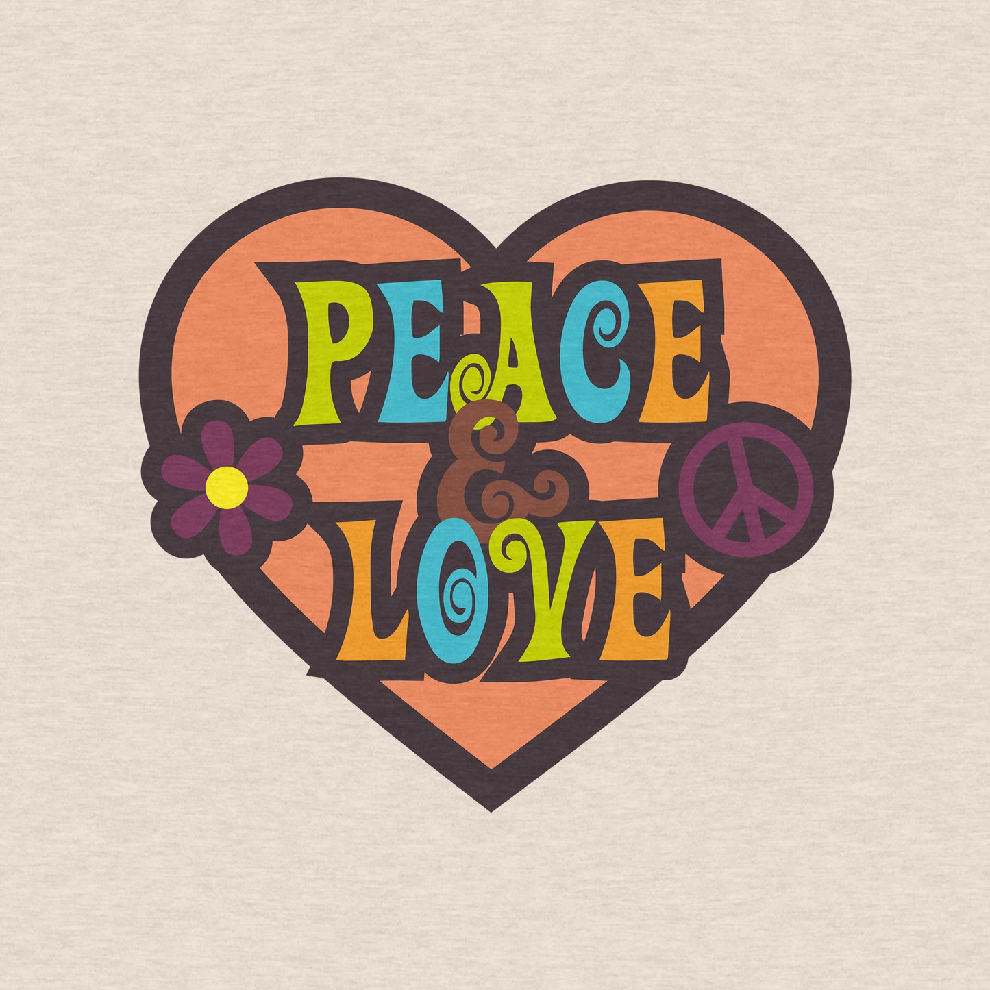 Peace & Love, Hippie, Heart - Women's Relaxed Cotton/Poly Tee