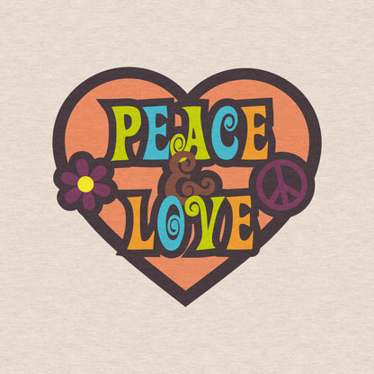 Peace & Love, Hippie, Heart - Women's Relaxed Cotton/Poly Tee