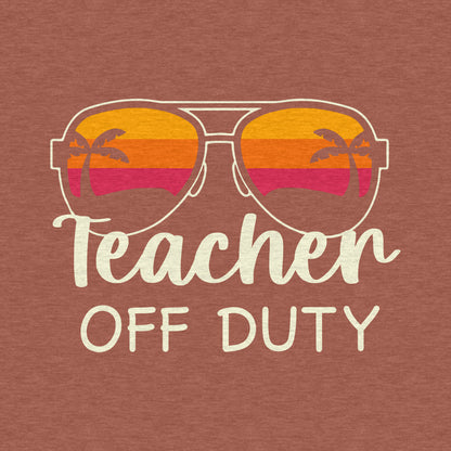 Teacher Off Duty, Summer, Funny - Adult Unisex Jersey Crew Tee
