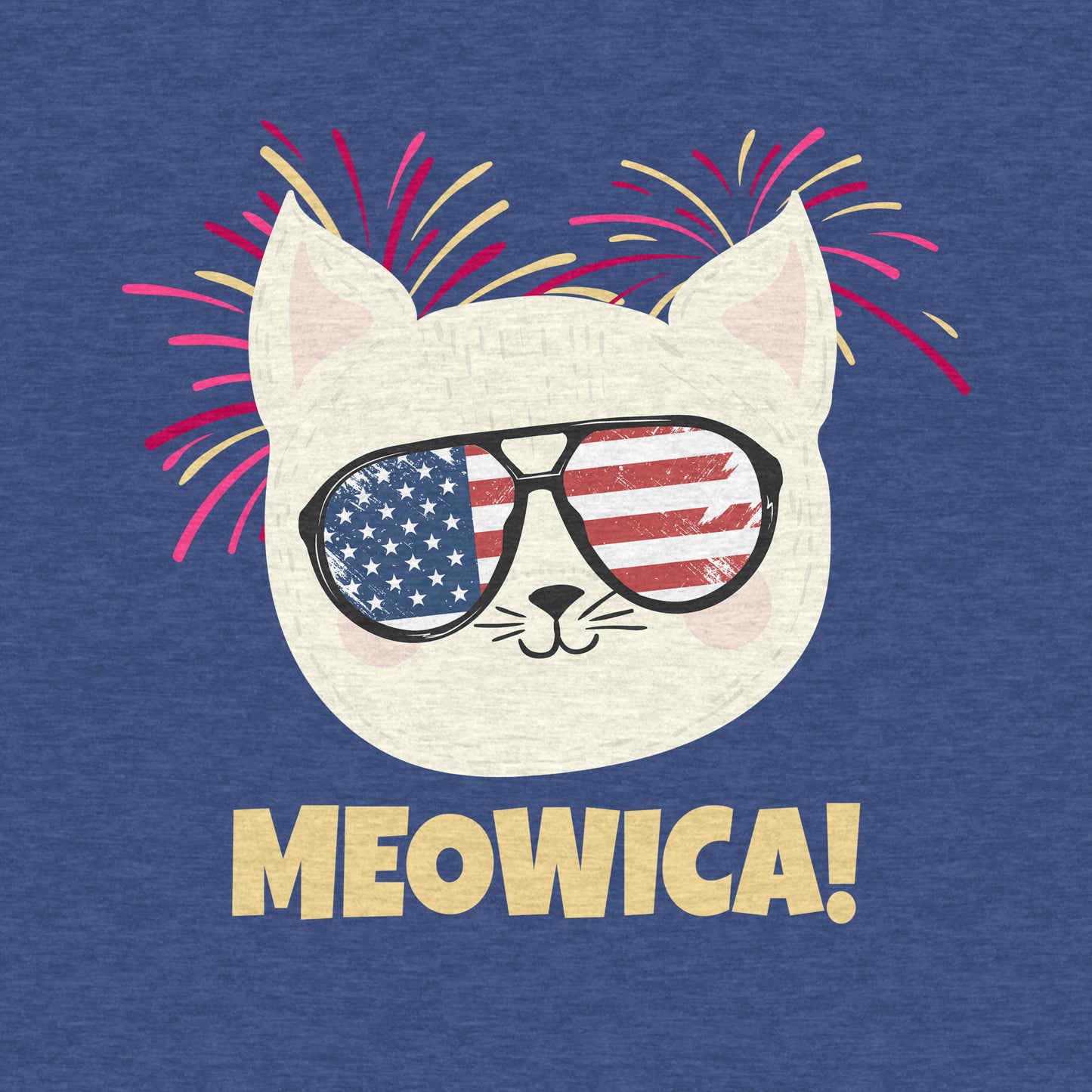 Meowica Cat, July 4th Celebration - Women’s Flex Scoop Neck Tee