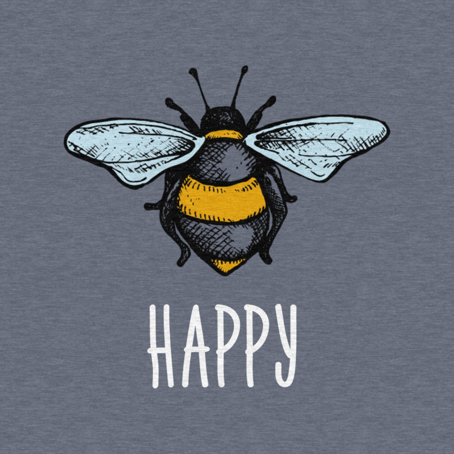 Bee Happy - Women's Cotton V-Neck Tee