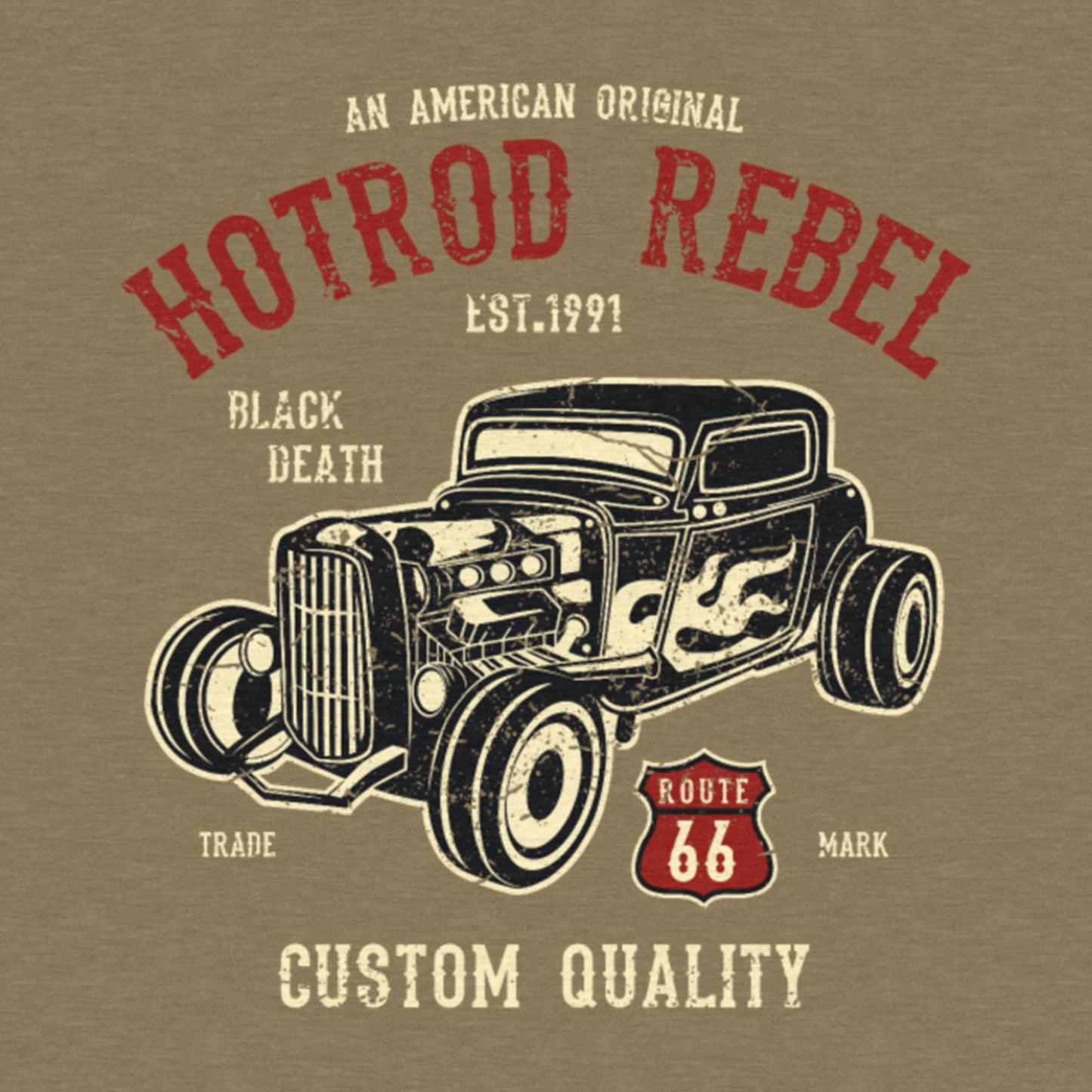 Hot Rod Rebel, Vintage, Car Culture - Men's Cotton/Poly Tee