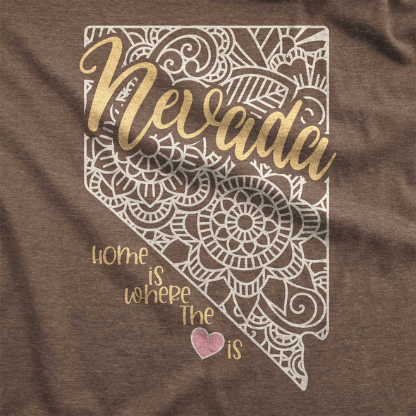 Nevada: Home is Where the Heart Is - Adult Unisex Jersey Crew Tee