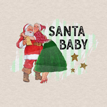 Santa Baby Retro Holiday - Adult Unisex Fleece Sweatshirt