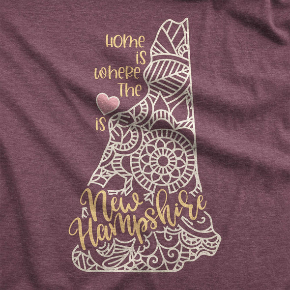 New Hampshire: Home is Where the Heart Is - Adult Unisex Jersey Crew Tee