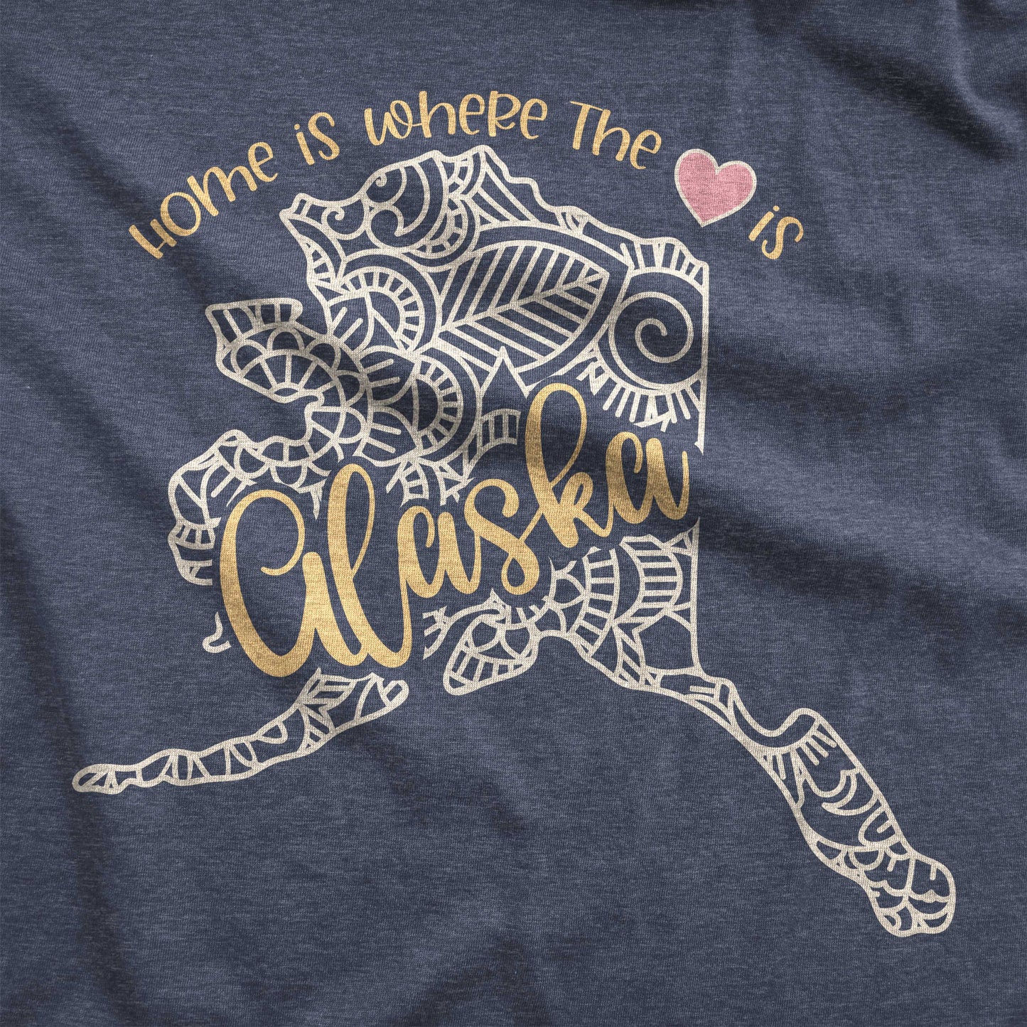 Alaska: Home is Where the Heart Is - Adult Unisex Jersey Crew Tee