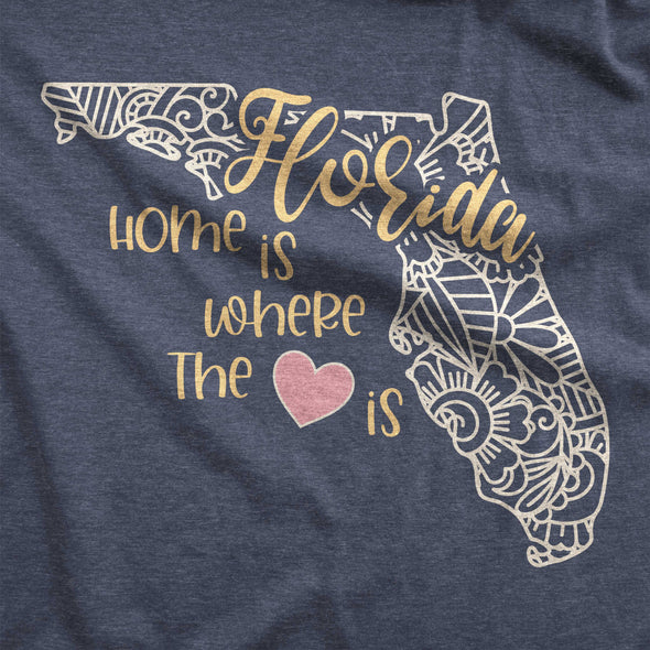 Florida: Home is Where the Heart Is - Adult Unisex Jersey Crew Tee