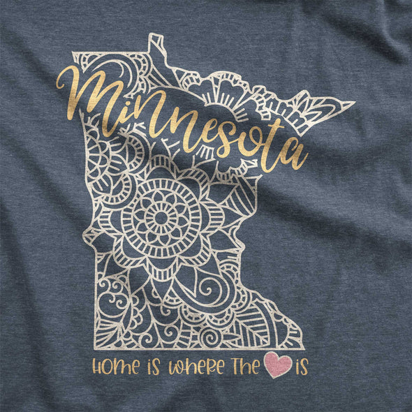 Minnesota: Home is Where the Heart Is - Adult Unisex Jersey Crew Tee