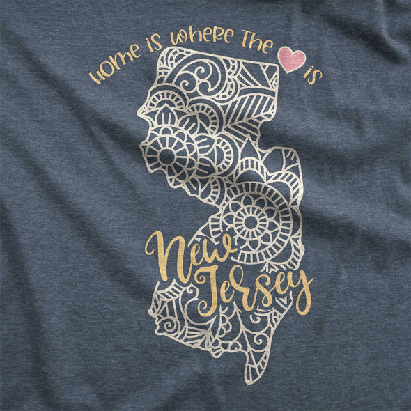 New Jersey: Home is Where the Heart Is - Adult Unisex Jersey Crew Tee