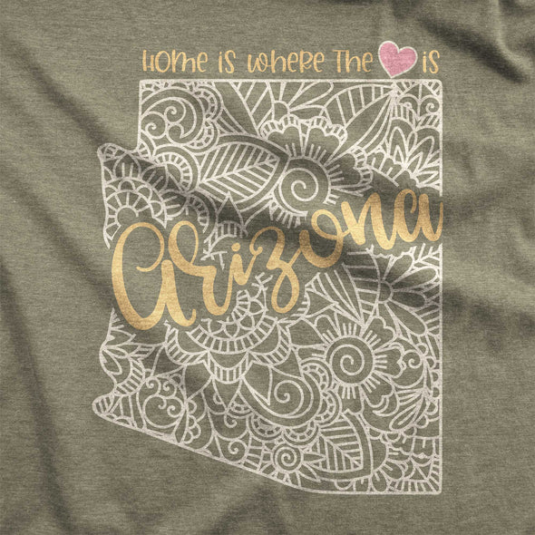 Arizona: Home is Where the Heart Is - Adult Unisex Jersey Crew Tee