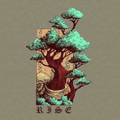 Rise, Bonsai Tree, Nature - Adult Unisex Jersey Crew Tee