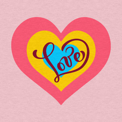 Colorful Heart - Women's Cotton V-Neck Tee