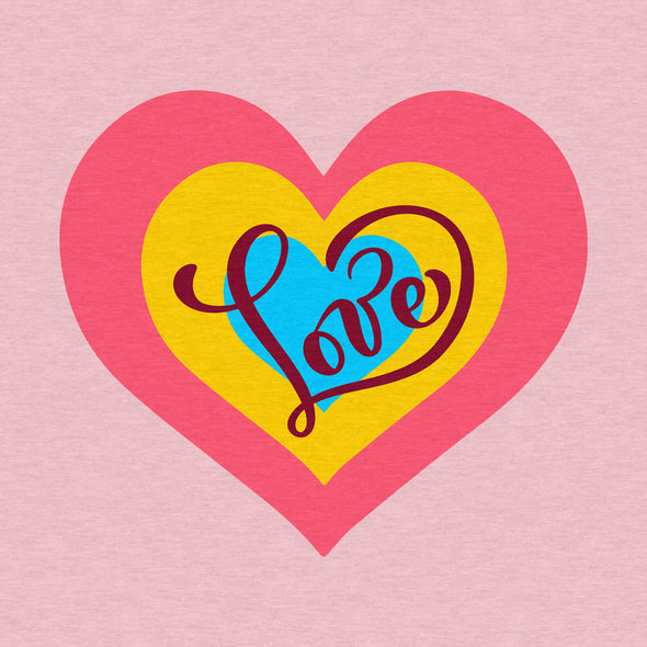 Colorful Heart - Women's Cotton V-Neck Tee
