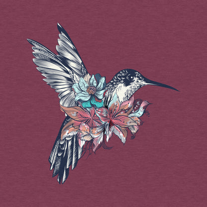 Hummingbird in Flight - Women's Relaxed Cotton Tee