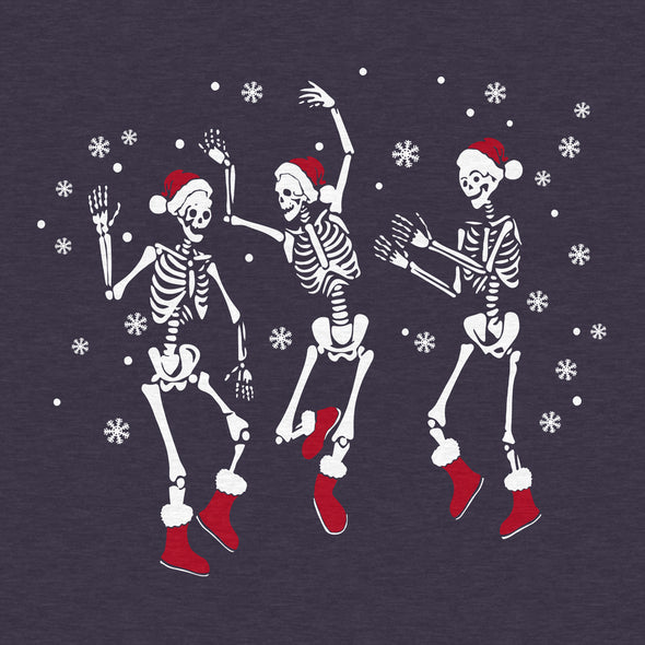 Dancing Skeletons Christmas Party - Adult Unisex Long Sleeve Cotton Tee