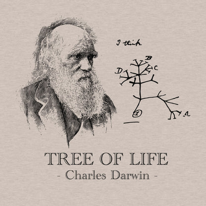 Charles Darwin w/Tree of Life Sketch - Men's Cotton/Poly Tee