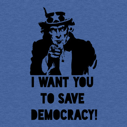 Save Democracy, Uncle Sam, Graffiti - Women's Relaxed Cotton/Poly Tee