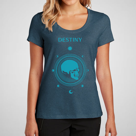 Destiny, Skull & Moons - Women’s Flex Scoop Neck Tee