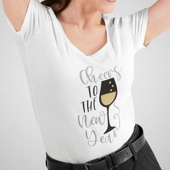 Cheers to the New Year - Women's Cotton/Poly Scoop Tee