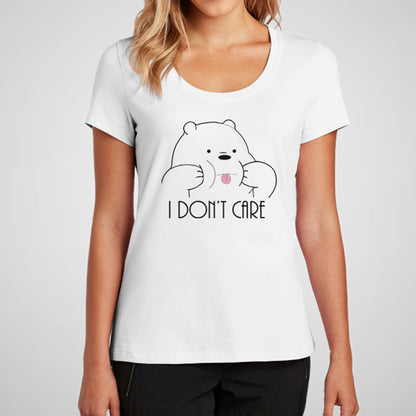I Don't Care Bear - Women’s Flex Scoop Neck Tee