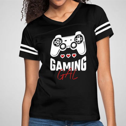 Gaming Gal, Video Controller - Women’s Cotton/Poly Football Tee