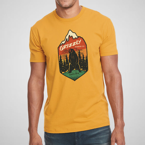 Grizzly Power Co., Bear, Outdoors - Men's Cotton Tee