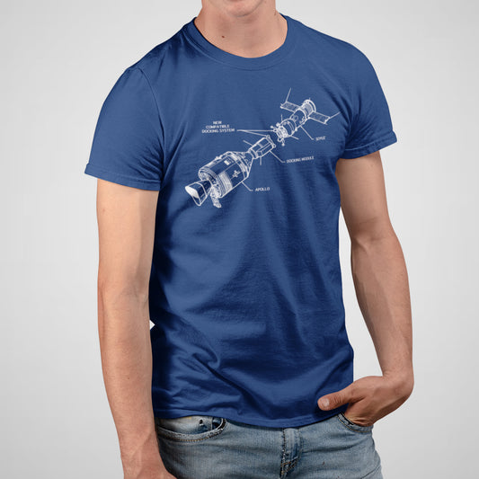 Apollo-Soyuz Rocket, Space Flight - Men's Cotton Tee