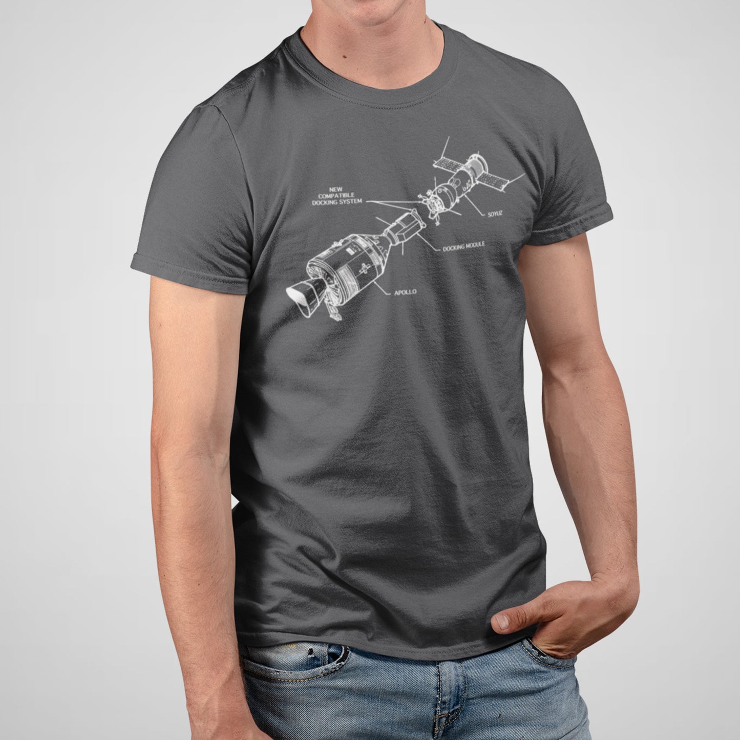 Apollo-Soyuz Rocket, Space Flight - Men's Cotton Tee