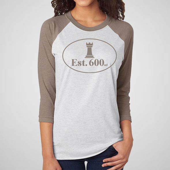 Chess Est. 600 AD - Adult Unisex Triblend Raglan Tee