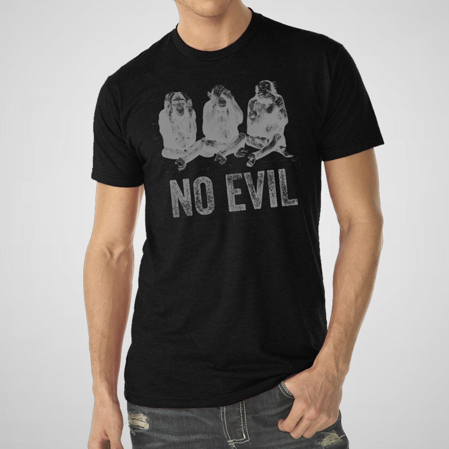 No Evil Three Wise Monkeys - Men's Cotton/Poly Tee