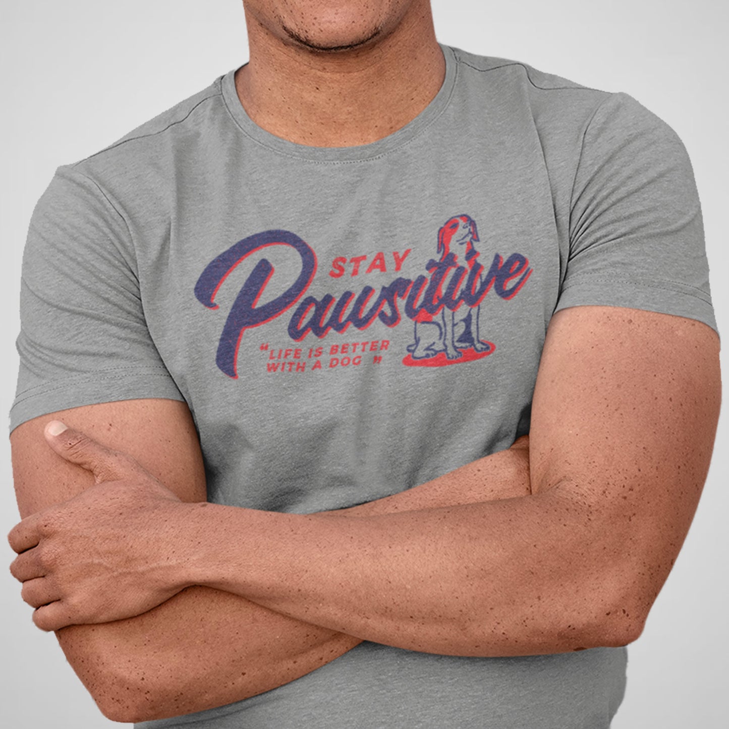 Stay Pawsitive - Men's Cotton/Poly Tee