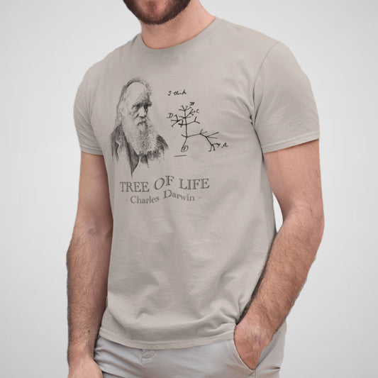 Charles Darwin w/Tree of Life Sketch - Men's Cotton/Poly Tee