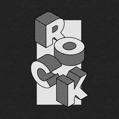 Rock in 3D, Music, Lettering - Men's Cotton Tee